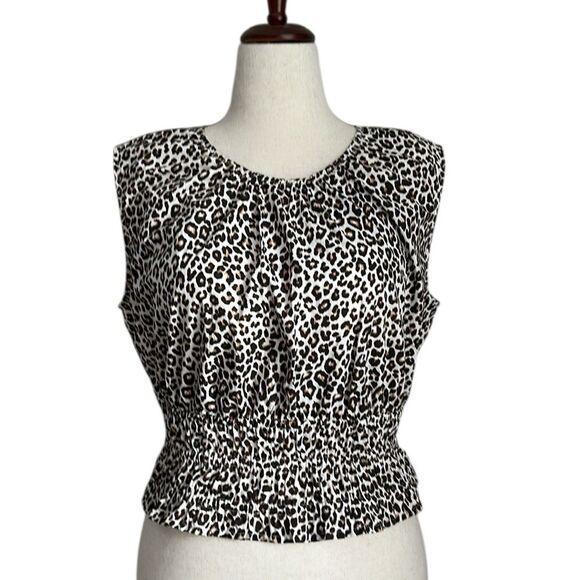 J. Crew Women’s Hyacinth top in leopard cotton poplin Size M - Picture 2 of 10
